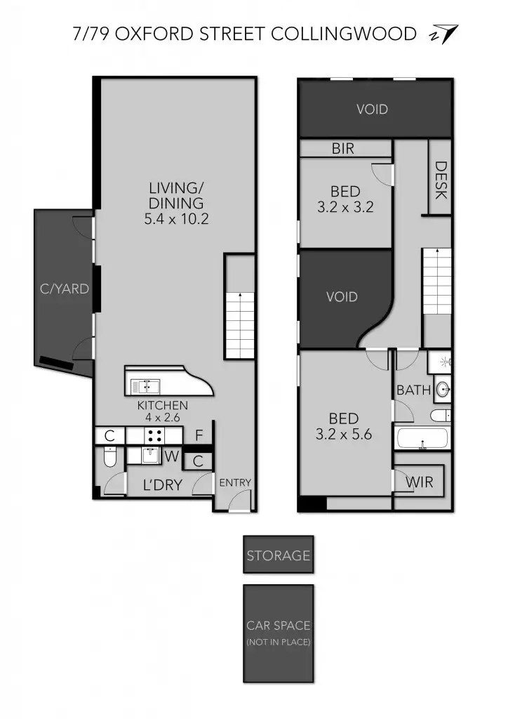 Floorplan of Homely apartment listing, 7/79 Oxford Street, Collingwood VIC 3066