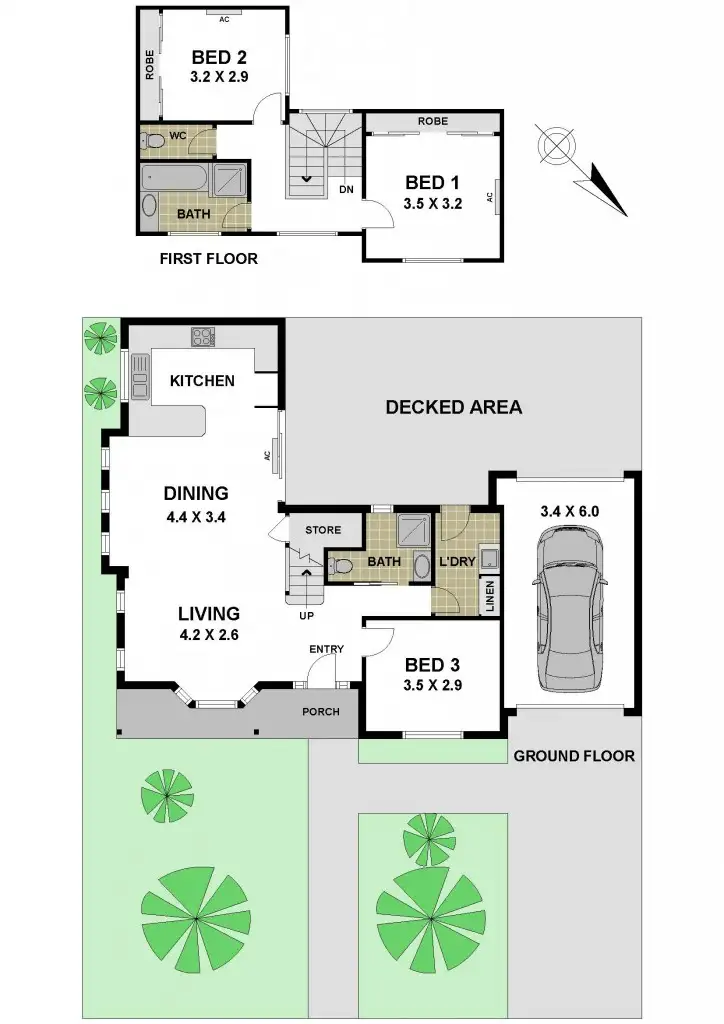 Floorplan of Homely townhouse listing, 1/121 Melrose Drive, Tullamarine VIC 3043