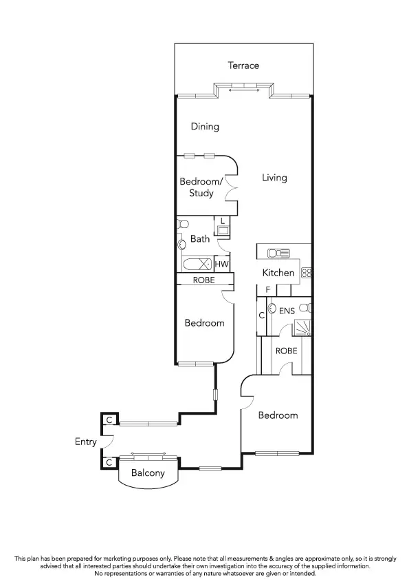 Floorplan of Homely apartment listing, 13/156 Beaconsfield Parade, Albert Park VIC 3206