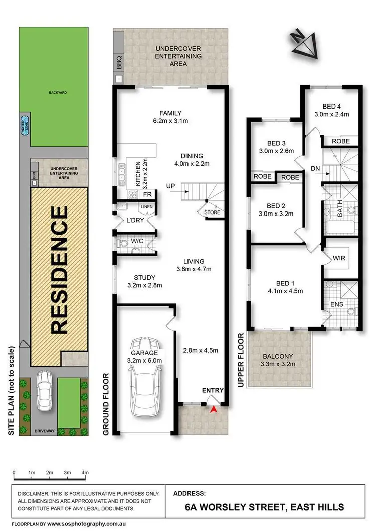 Floorplan of Homely semi-detached listing, 6A Worsley Street, East Hills NSW 2213