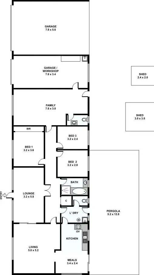 Floorplan of Homely house listing, 1 Reigate Street, Gosnells WA 6110