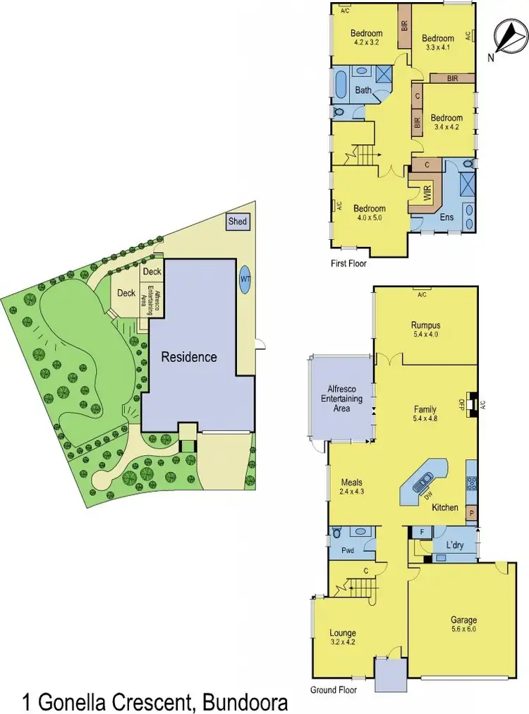 Floorplan of Homely house listing, 1 Gonella Crescent, Bundoora VIC 3083
