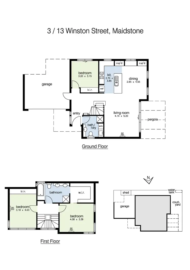 Floorplan of Homely townhouse listing, 3/13 Winston Street, Maidstone VIC 3012