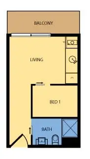 Floorplan of Homely apartment listing, 405/591 Elizabeth Street, Melbourne VIC 3000