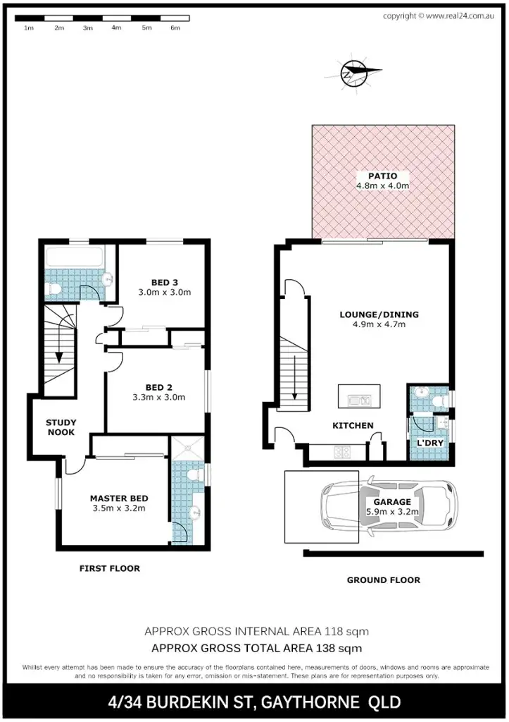 Floorplan of Homely townhouse listing, 4/34 Burdekin St, Gaythorne QLD 4051