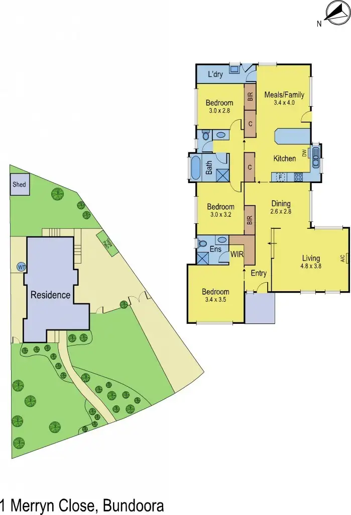 Floorplan of Homely house listing, 1 Merryn Close, Bundoora VIC 3083