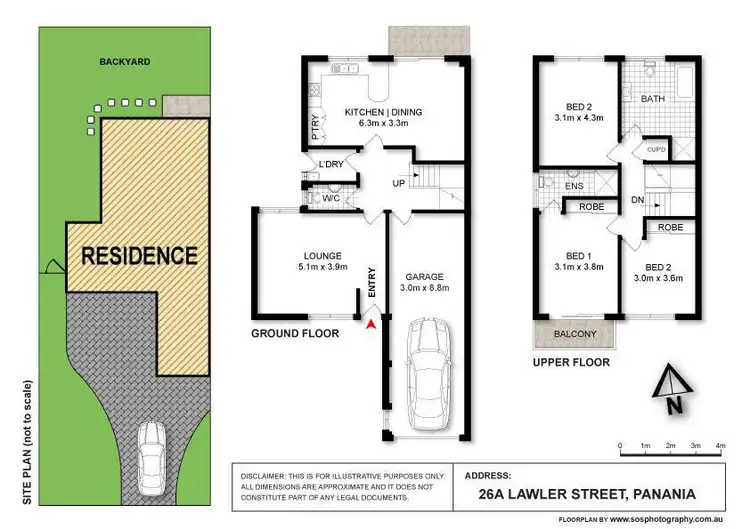 Floorplan of Homely semi-detached listing, 26a Lawler Street, Panania NSW 2213