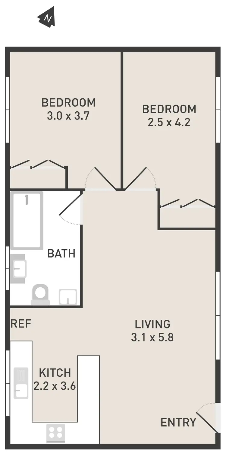 Floorplan of Homely apartment listing, 3/745 Barkly Street, West Footscray VIC 3012
