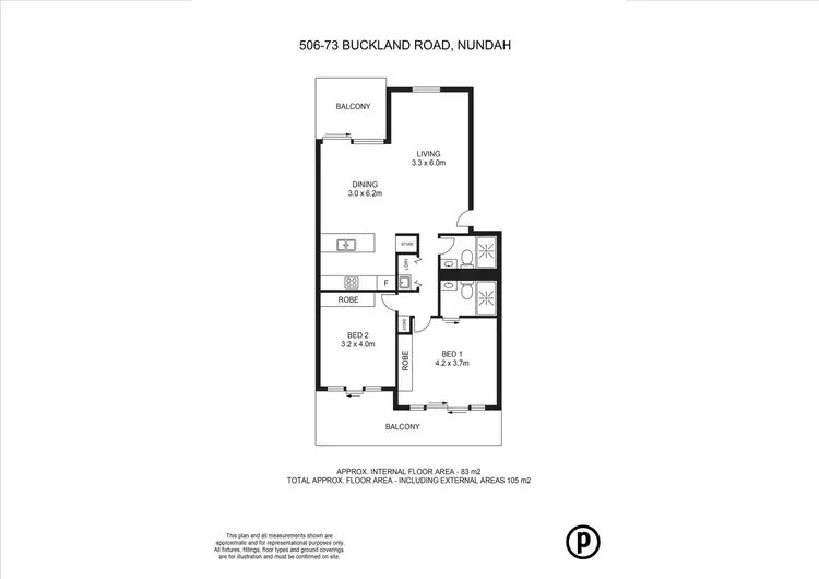 Floorplan of Homely unit listing, 506/73 Buckland Road, Nundah QLD 4012
