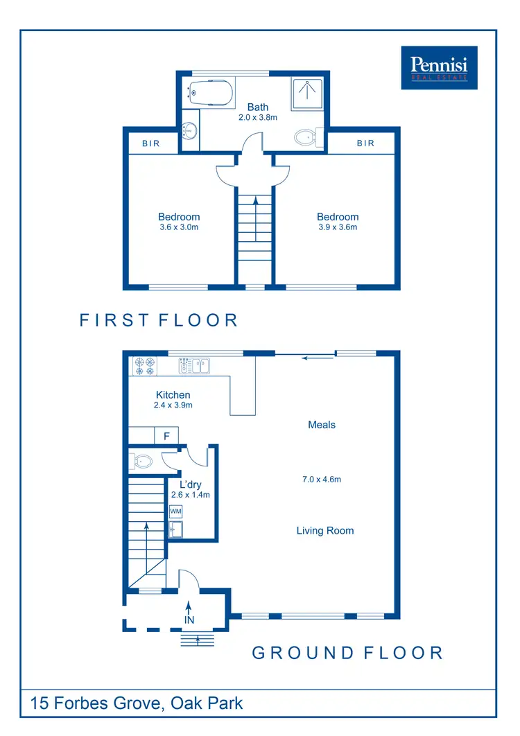 Floorplan of Homely townhouse listing, 15 Forbes Grove, Oak Park VIC 3046