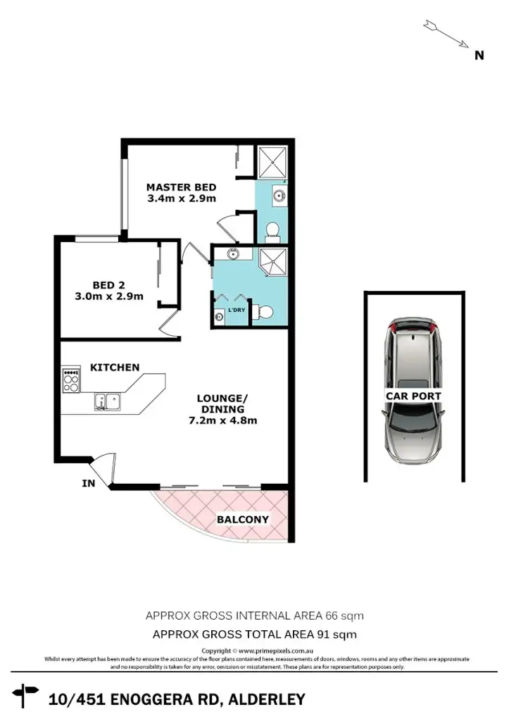 Floorplan of Homely apartment listing, 10/451 Enoggera Road, Alderley QLD 4051