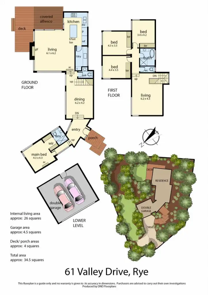 Floorplan of Homely house listing, 61 Valley Drive, Rye VIC 3941