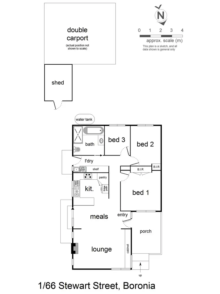 Floorplan of Homely unit listing, 1/66 Stewart Street, Boronia VIC 3155