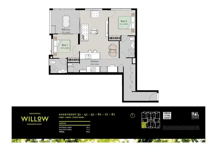 Floorplan of Homely unit listing, 61/55 Princess Street, Kangaroo Point QLD 4169