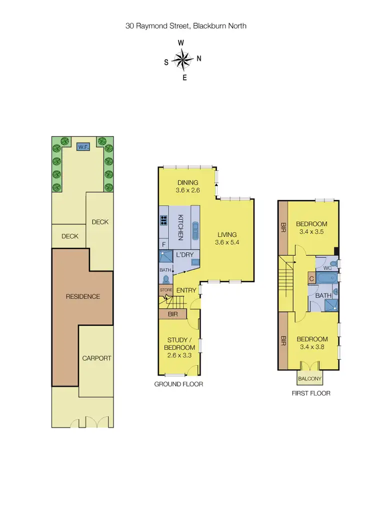 Floorplan of Homely townhouse listing, 30 Raymond Street, Blackburn North VIC 3130