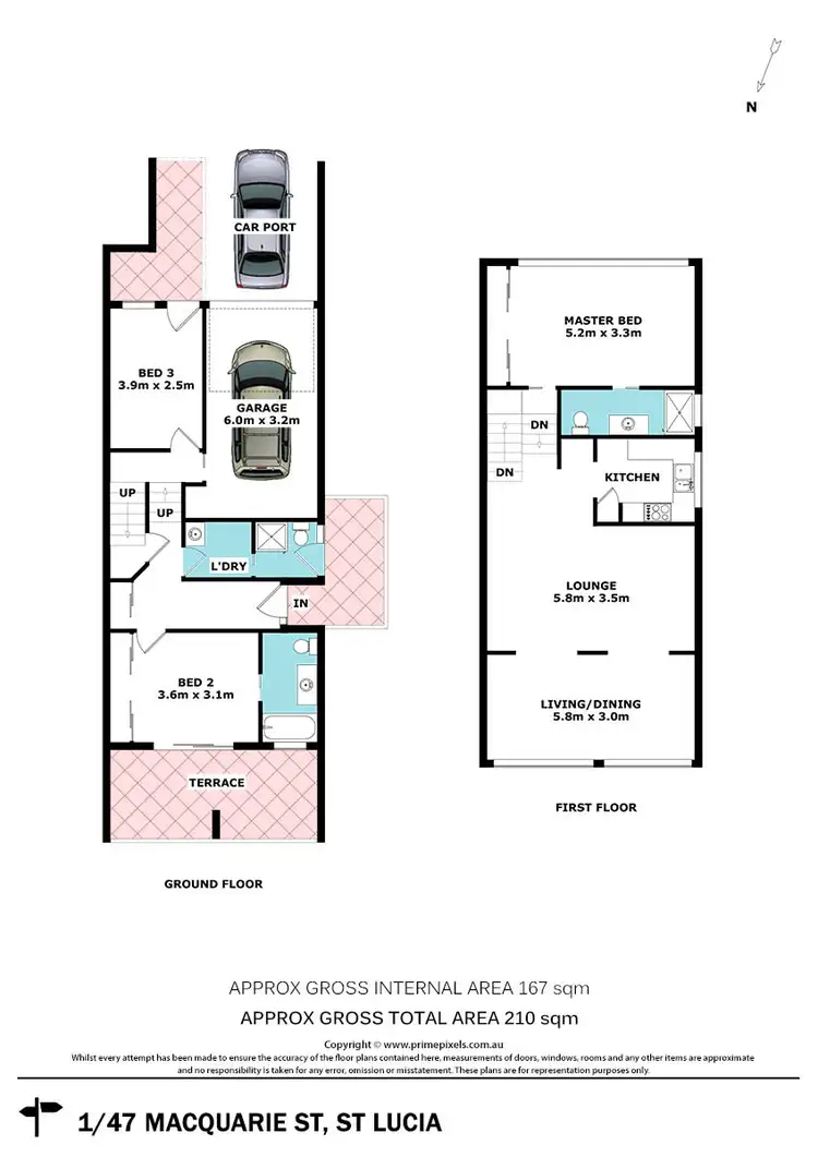 Floorplan of Homely townhouse listing, 1/47 Macquarie Street, St Lucia QLD 4067