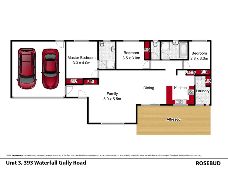 Floorplan of Homely unit listing, 3/393 Waterfall Gully Road, Rosebud VIC 3939