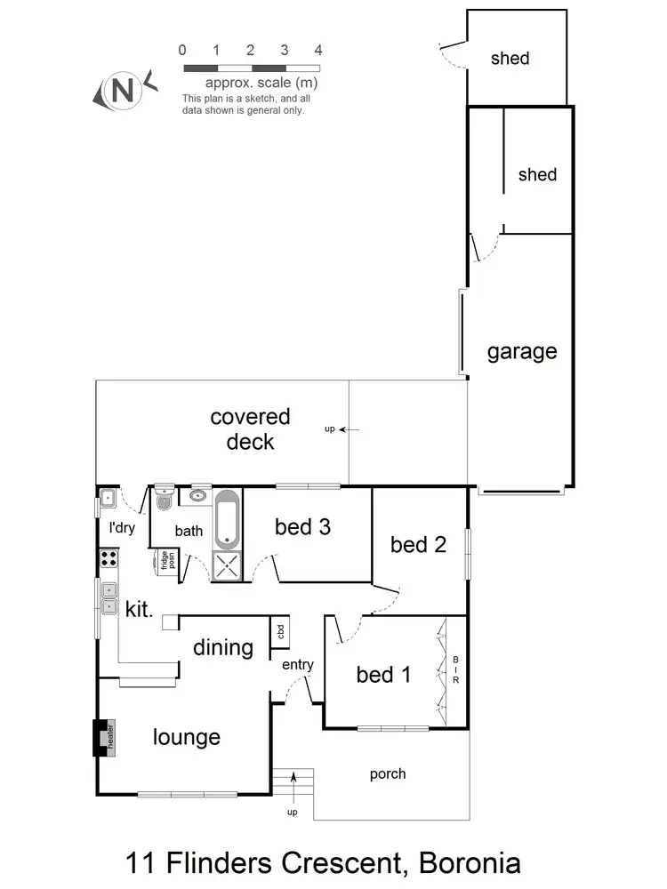 Floorplan of Homely house listing, 11 Flinders Crescent, Boronia VIC 3155