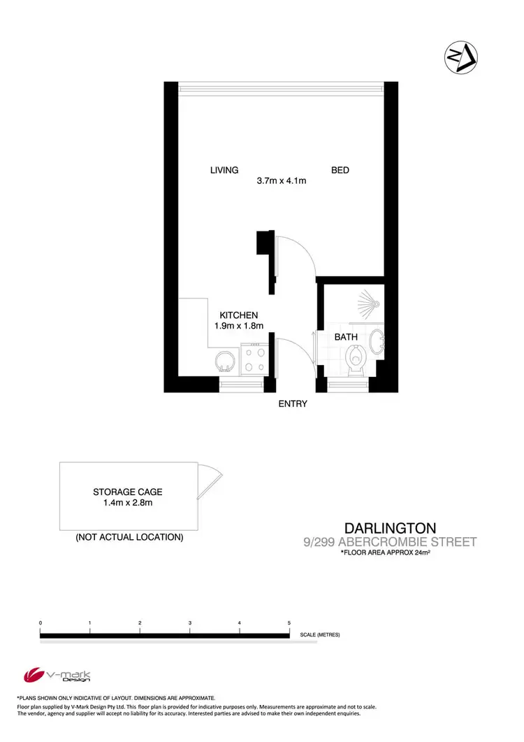Floorplan of Homely studio listing, 9/299 Abercrombie St, Darlington NSW 2008