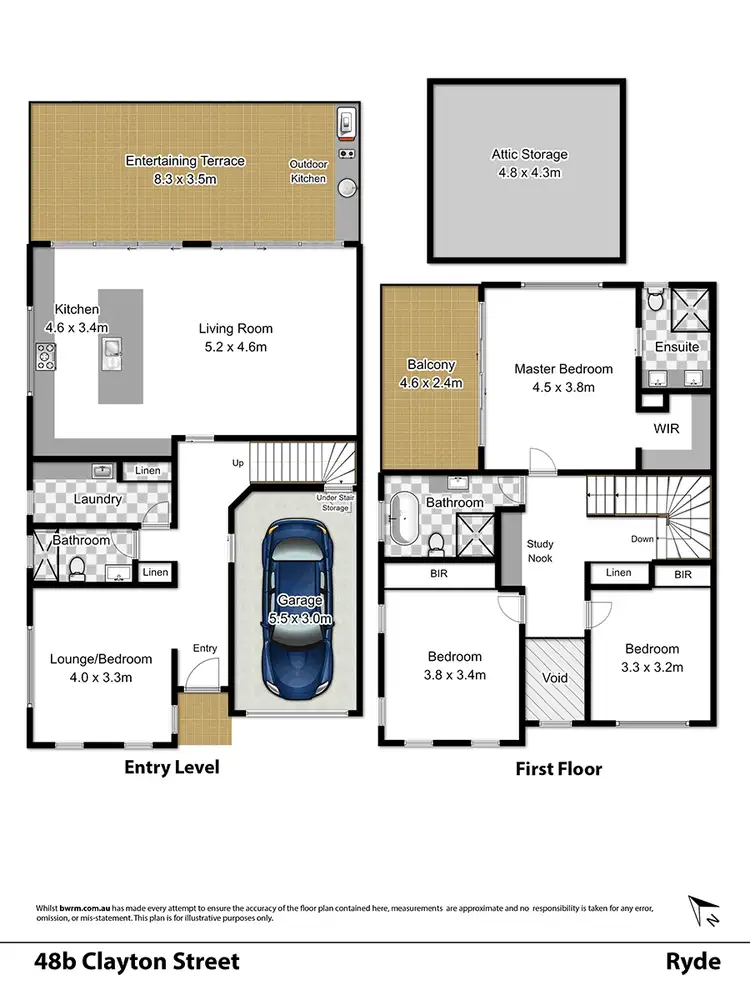 Floorplan of Homely semi-detached listing, 48B CLAYTON STREET, Ryde NSW 2112