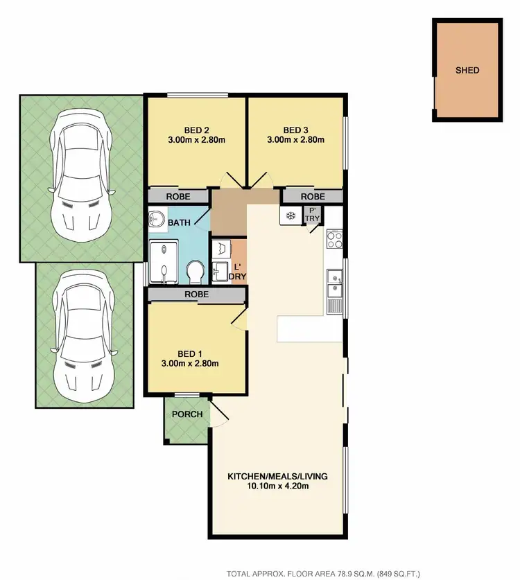 Floorplan of Homely unit listing, 3/160 Mason Street, Newport VIC 3015