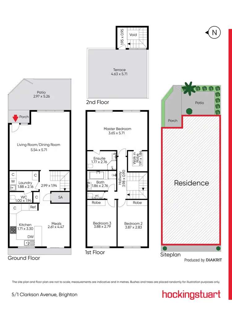 Floorplan of Homely townhouse listing, 5/1 Clarkson Avenue, Brighton VIC 3186
