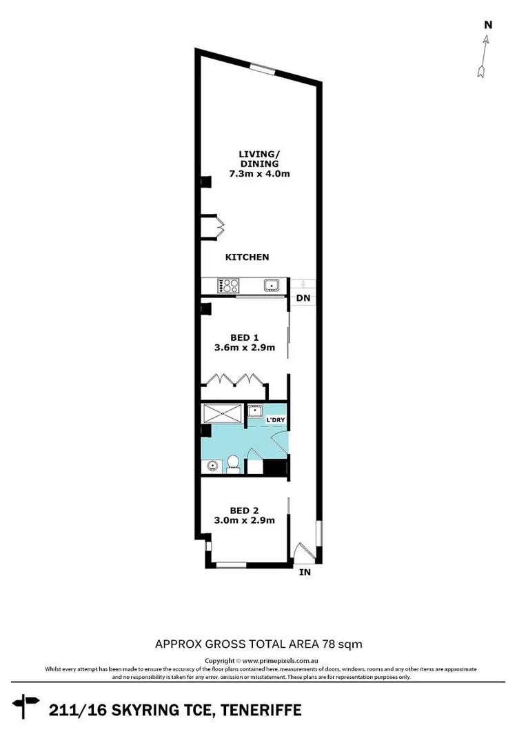 Floorplan of Homely apartment listing, 211/16 Skyring Terrace, Teneriffe QLD 4005