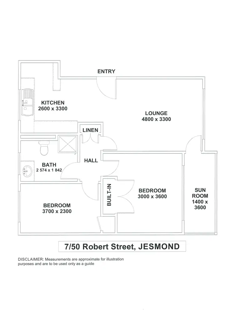 Floorplan of Homely unit listing, 7/50 Robert Street, Jesmond NSW 2299