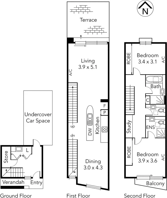 Floorplan of Homely house listing, 44 Byron Street, North Melbourne VIC 3051