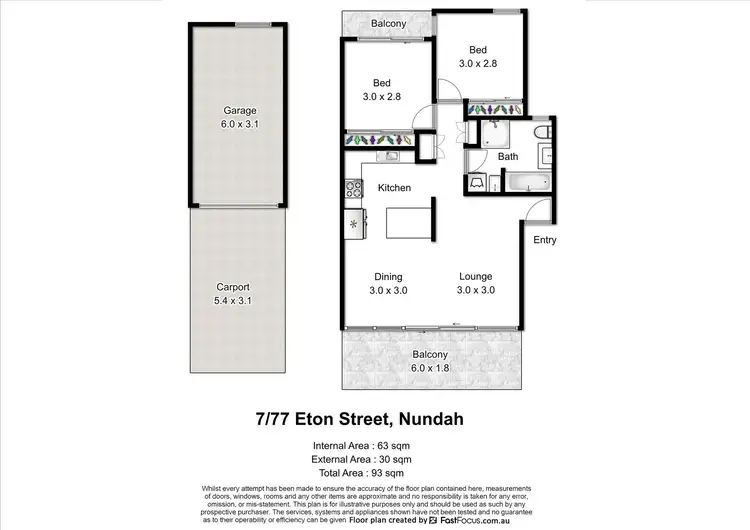 Floorplan of Homely unit listing, 7/77 Eton Street, Nundah QLD 4012