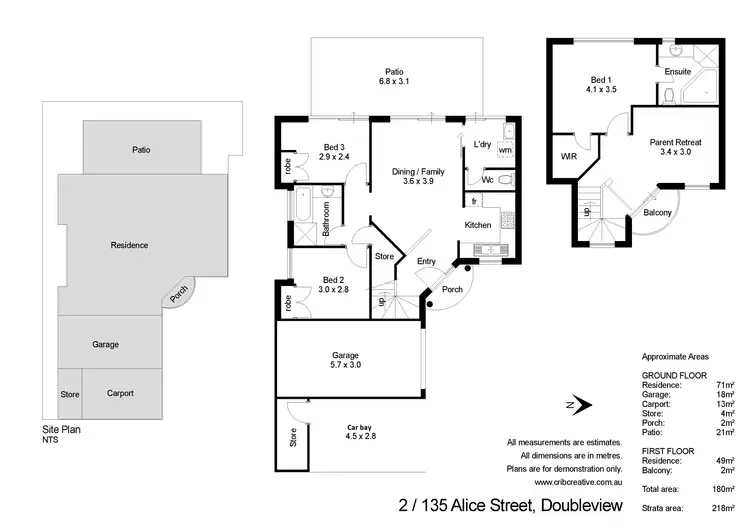 Floorplan of Homely townhouse listing, 2/135 Alice Street, Doubleview WA 6018