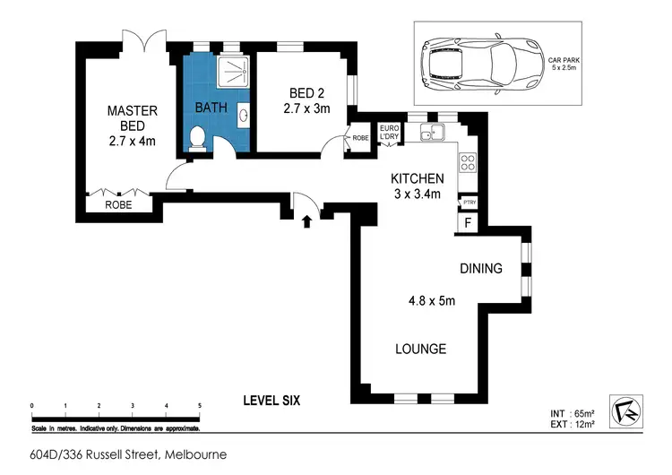 Floorplan of Homely apartment listing, 604D/336 Russell Street, Melbourne VIC 3000