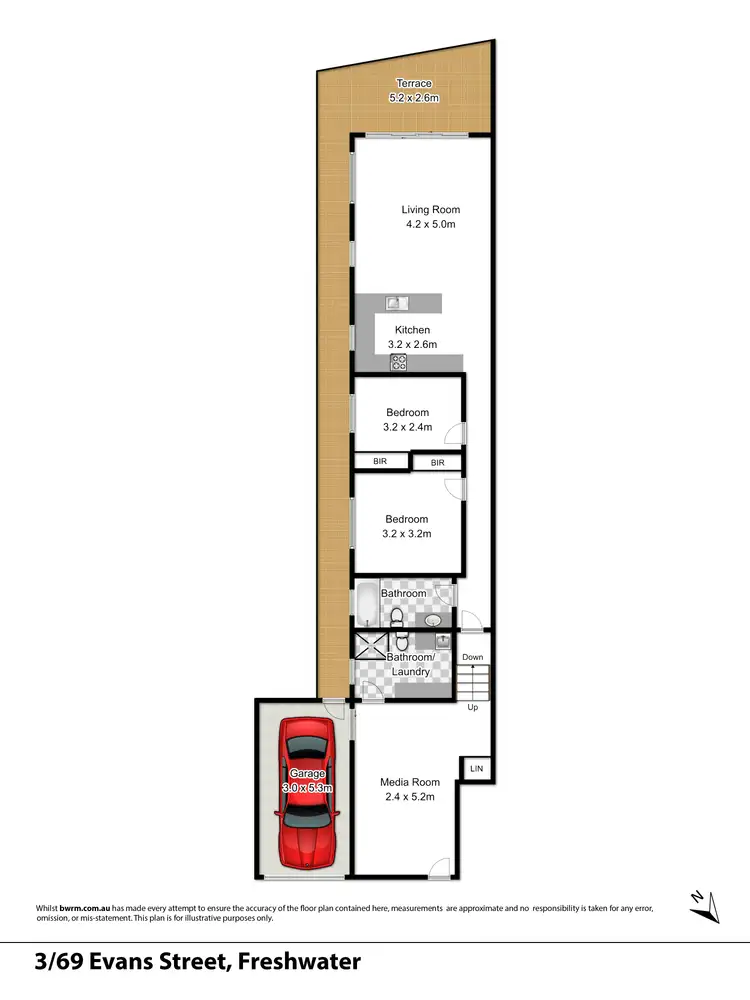 Floorplan of Homely unit listing, 3/69 Evans Street, Freshwater NSW 2096