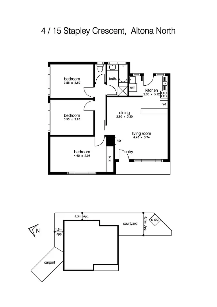 Floorplan of Homely unit listing, 4/15 Stapley Crescent, Altona North VIC 3025