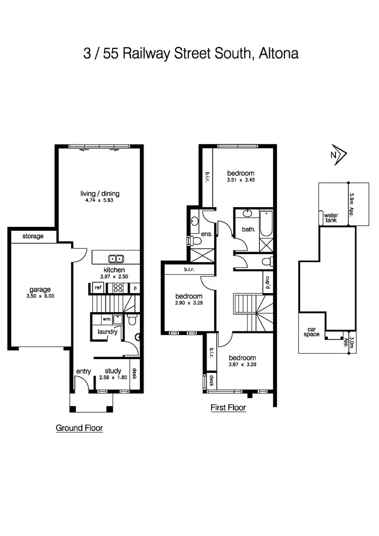 Floorplan of Homely townhouse listing, 33 Davies Street, Altona VIC 3018