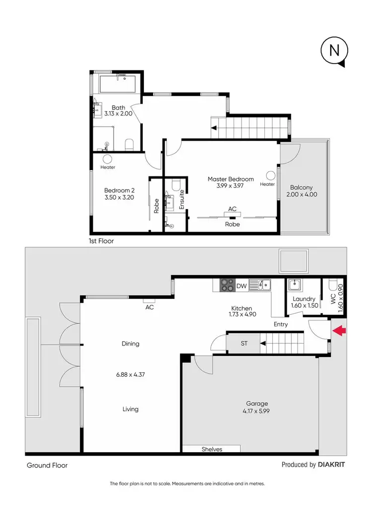 Floorplan of Homely townhouse listing, 6/325 O'Hea Street, Pascoe Vale South VIC 3044
