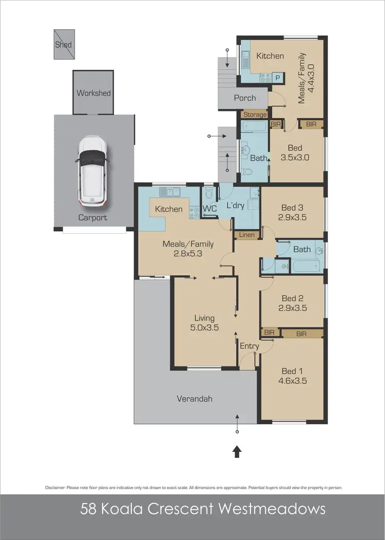 Floorplan of Homely house listing, 58 Koala Crescent, Westmeadows VIC 3049