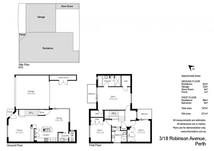 Floorplan of Homely townhouse listing, 3/18 Robinson Avenue, Perth WA 6000