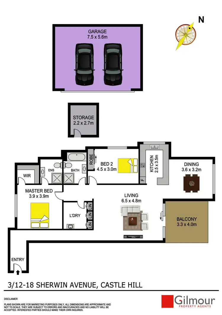 Floorplan of Homely apartment listing, 3/12-18 Sherwin Avenue, Castle Hill NSW 2154