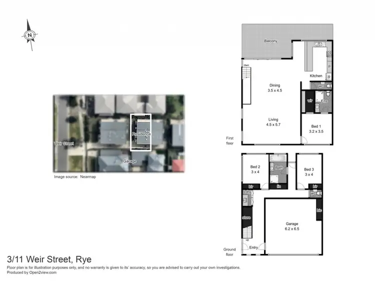 Floorplan of Homely townhouse listing, 3/11 Weir Street, Rye VIC 3941