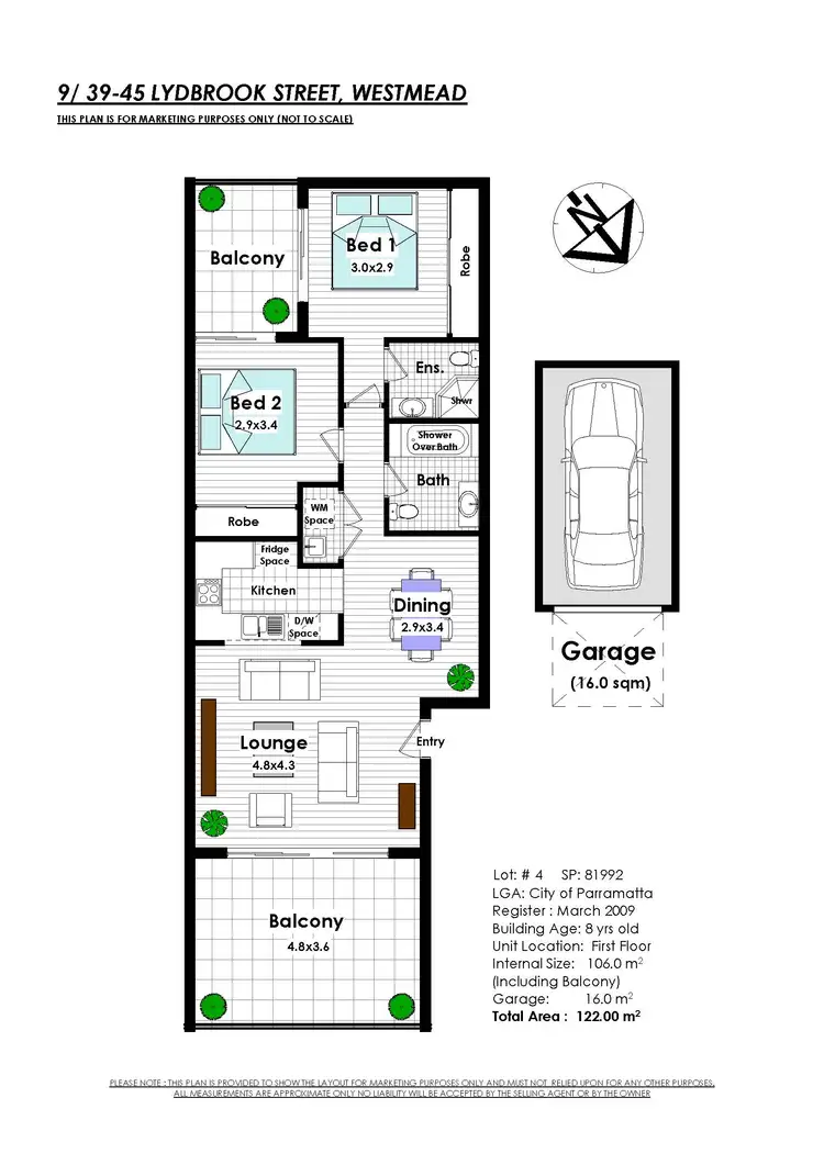 Floorplan of Homely unit listing, 9/39-45 Lydbrook Street, Westmead NSW 2145
