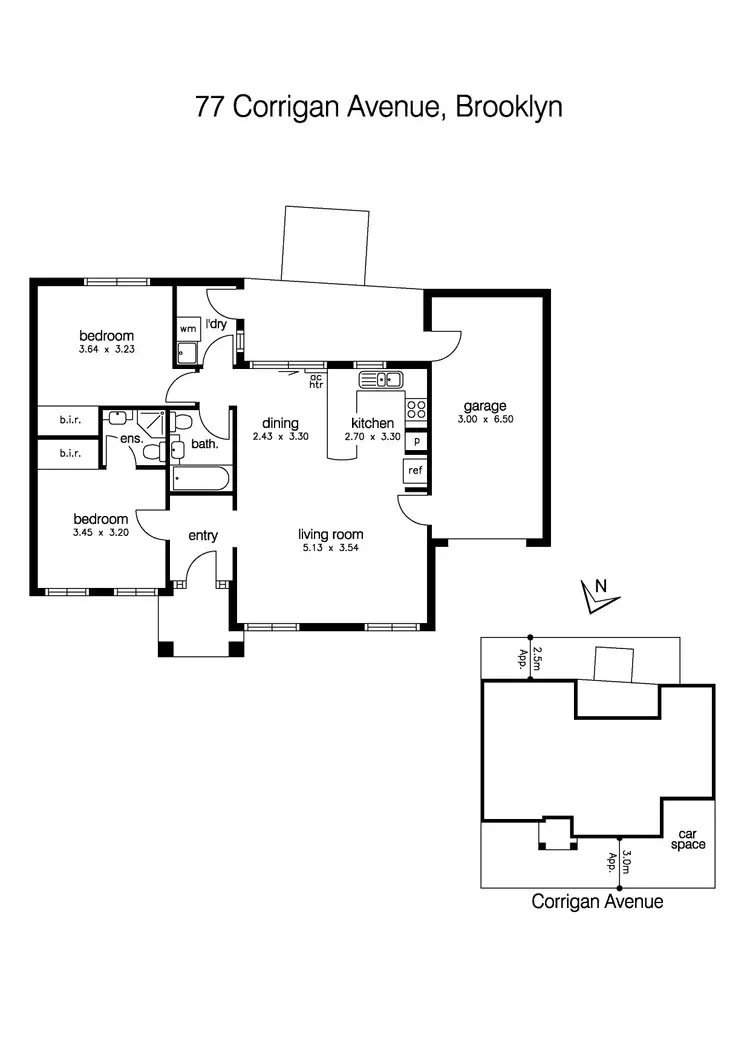 Floorplan of Homely unit listing, 77 Corrigan Ave, Brooklyn VIC 3012