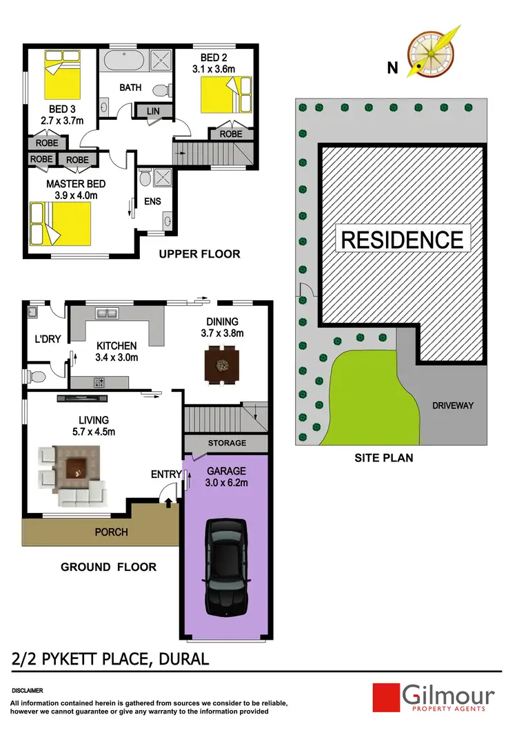 Floorplan of Homely semi-detached listing, 2/2 Pykett Place, Dural NSW 2158