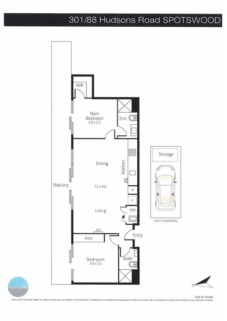 Floorplan of Homely apartment listing, 301/88 Hudsons Road, Spotswood VIC 3015