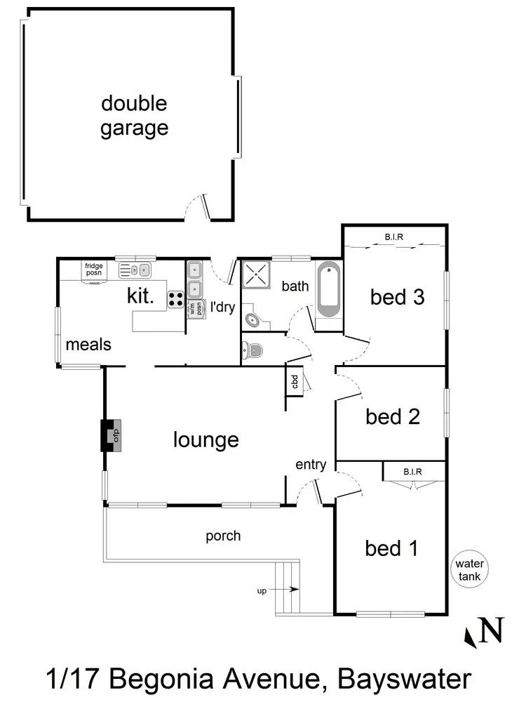 Floorplan of Homely house listing, 1/17 Begonia Avenue, Bayswater VIC 3153