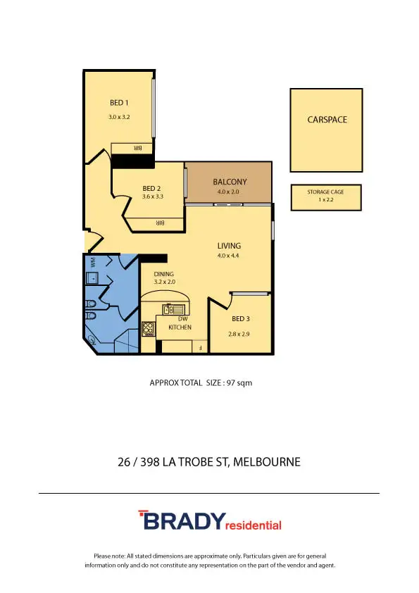 Floorplan of Homely apartment listing, 26/398 Latrobe Street, Melbourne VIC 3000
