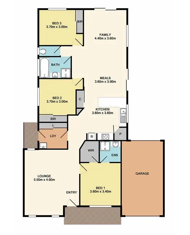 Floorplan of Homely house listing, 5 Kerr Court, Whittlesea VIC 3757