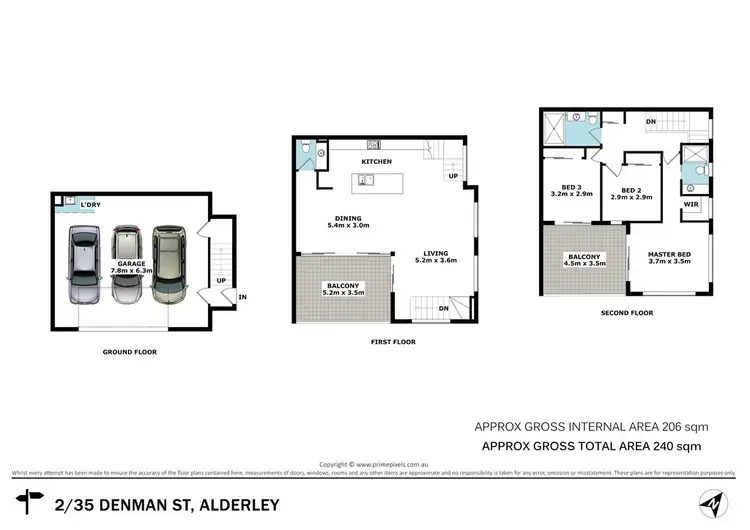 Floorplan of Homely townhouse listing, T2, 3 and/35 Denman Street, Alderley QLD 4051