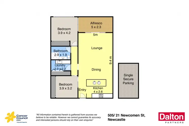 Floorplan of Homely apartment listing, 505/21 Newcomen Street, Newcastle NSW 2300