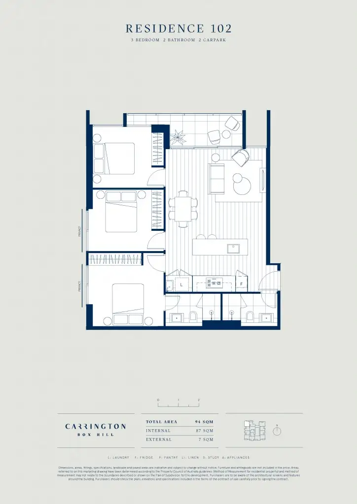 Floorplan of Homely apartment listing, 102, LOT 102, 111 Carrington Road, Box Hill VIC 3128